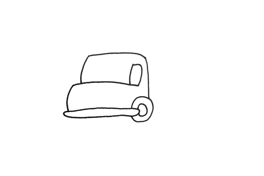 交通工具简笔画大全 洒水车怎么画-图1