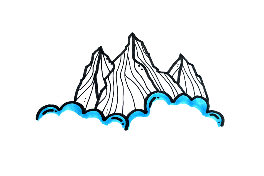 漂亮的大山风景怎么画-图3