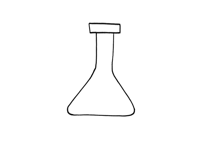 简单烧杯简笔画画法步骤-图1