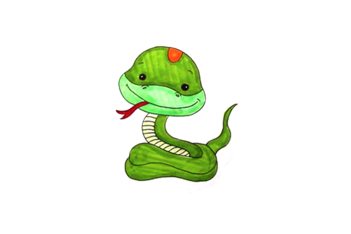 动物简笔画大全 可爱的小蛇怎么画