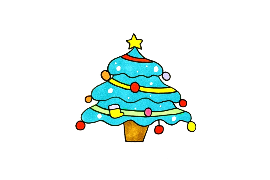 简单漂亮的圣诞树怎么画