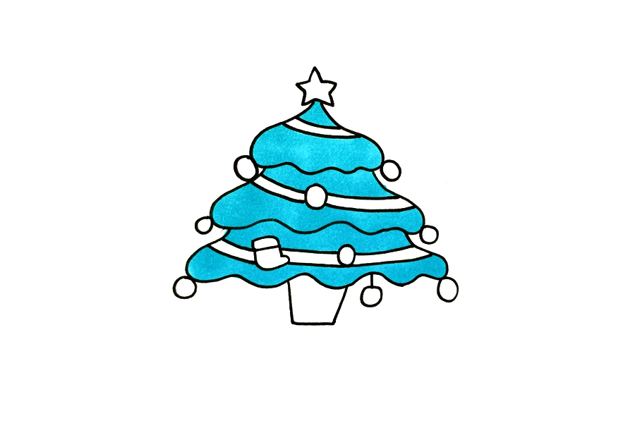 简单漂亮的圣诞树怎么画-图4