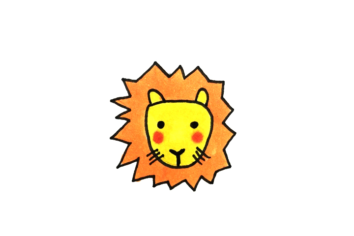 超简单狮子头简笔画画法步骤