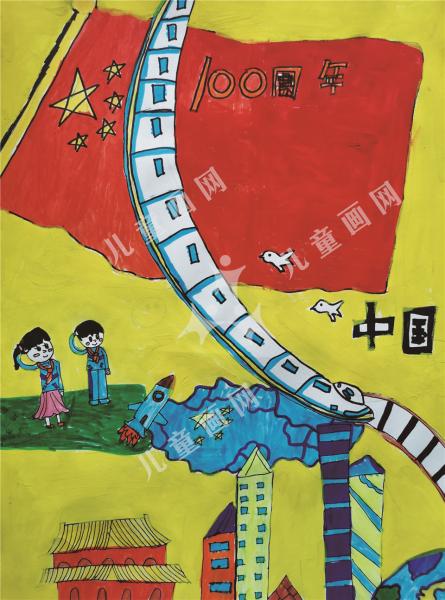 童心向党绘画作品