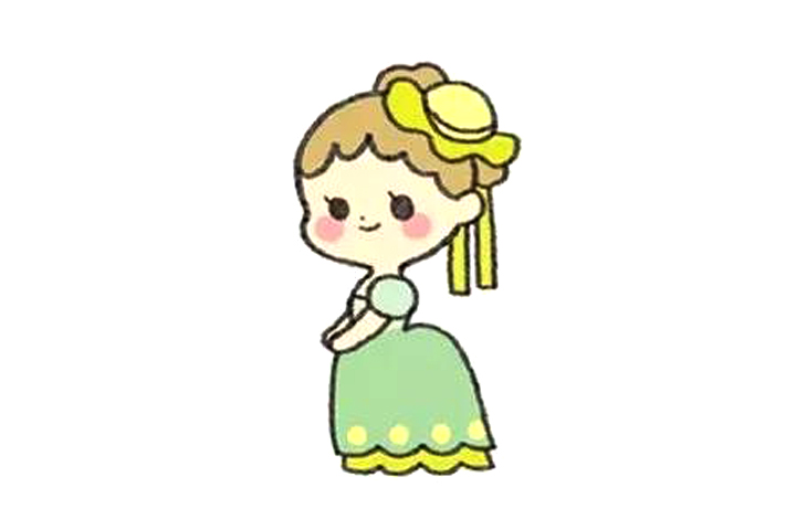 法式复古小女孩简笔画怎么画
