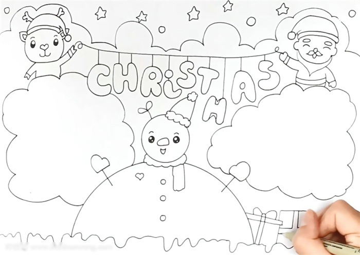 圣诞节小报绘画-图2