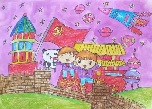 我和我的祖国儿童绘画作品-图4