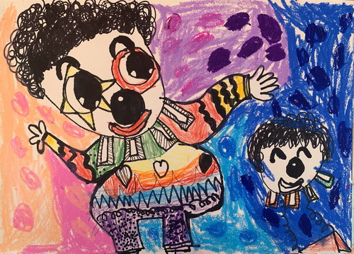 庆祝六一儿童节绘画图-快乐的小丑