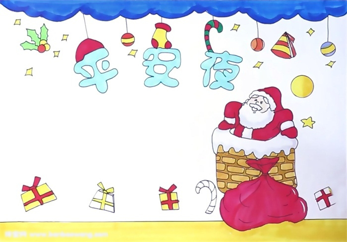 这样画平安夜手抄报好看-图4