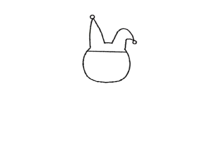 伪装成小丑的小猫简笔画-图1