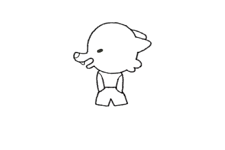 卡通大灰狼怎么画-图3