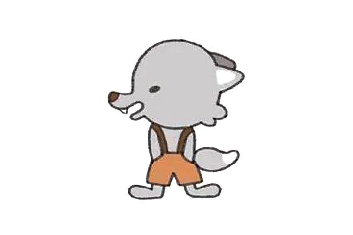 卡通大灰狼怎么画