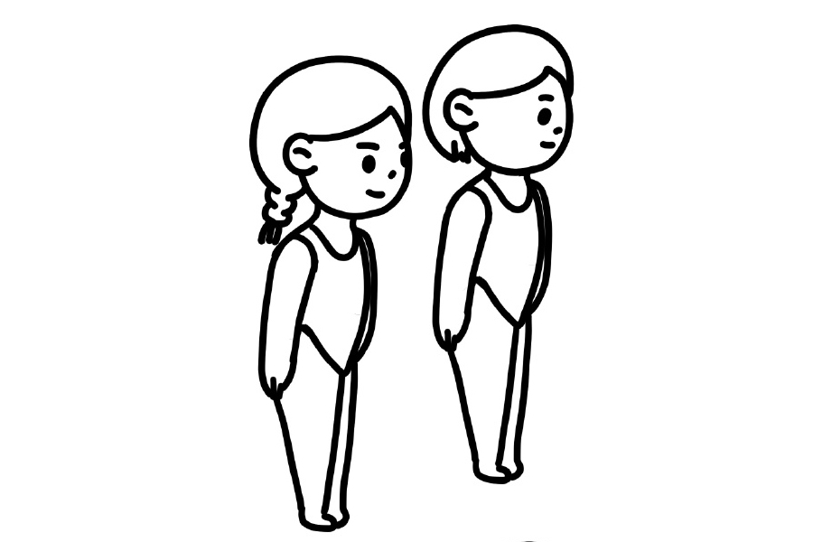 双人跳水运动员简笔画画法步骤-图4