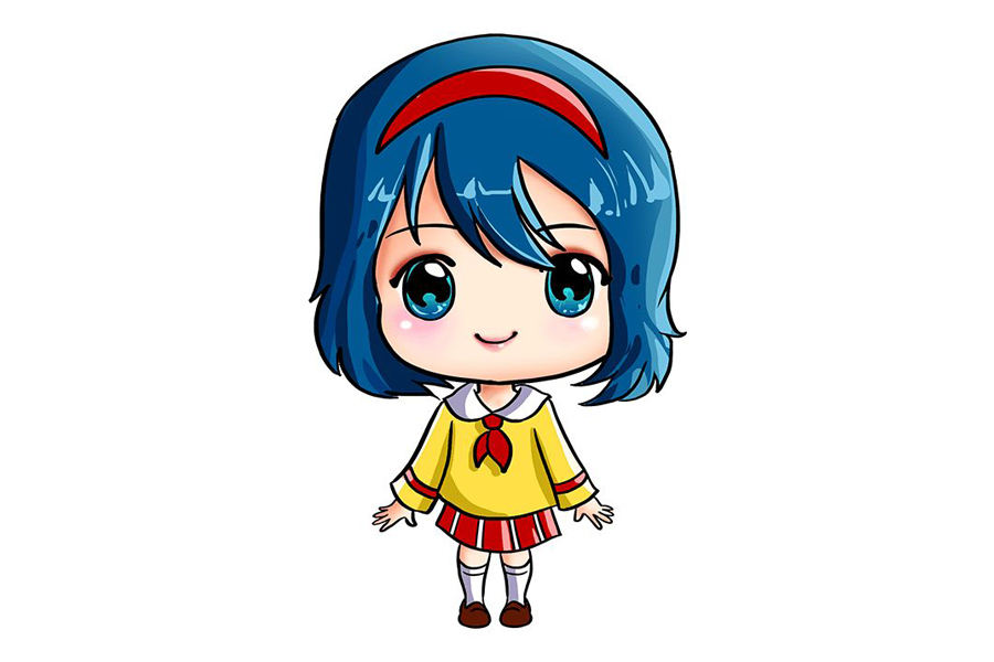 如何画可爱的动漫小女孩