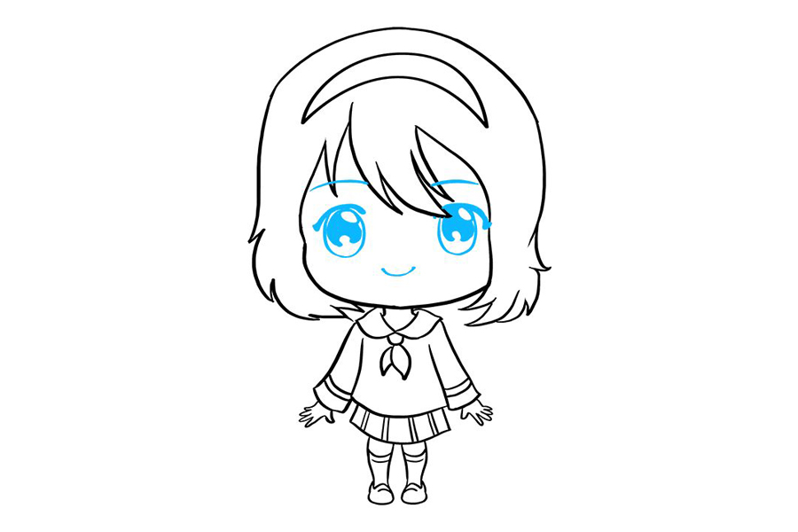如何画可爱的动漫小女孩-图9