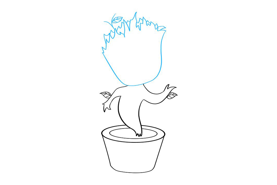 动漫盆栽简笔画画法步骤-图7