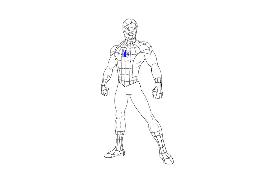 蜘蛛侠的详细画法步骤-图19