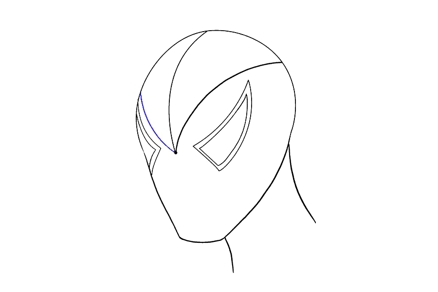 如何画蜘蛛侠的脸-图7