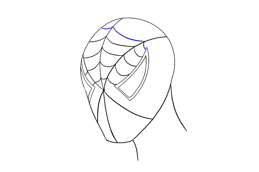 如何画蜘蛛侠的脸-图13
