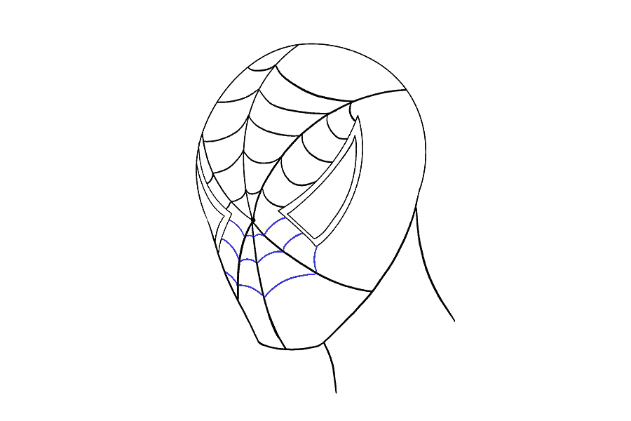 如何画蜘蛛侠的脸-图14