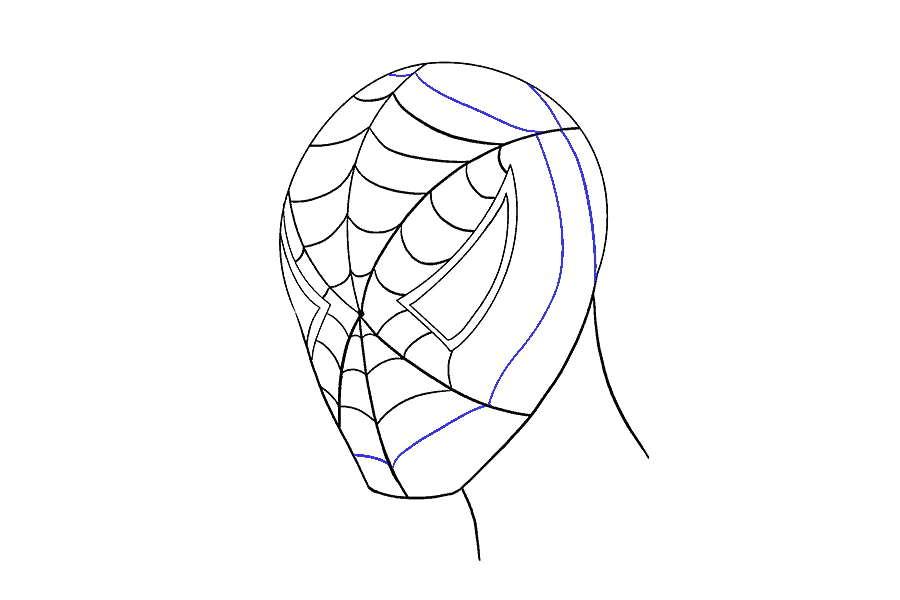 如何画蜘蛛侠的脸-图15