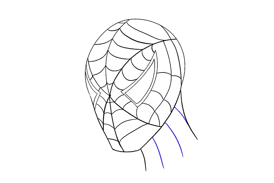 如何画蜘蛛侠的脸-图17