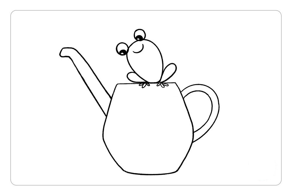 花园里的小青蛙简笔画画法步骤-图4