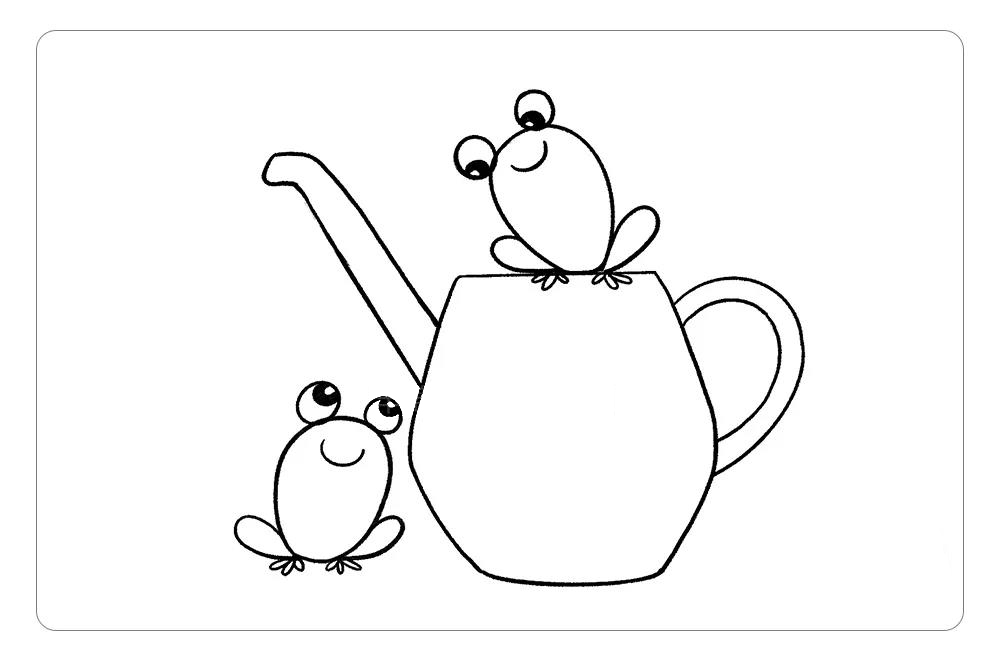 花园里的小青蛙简笔画画法步骤-图5