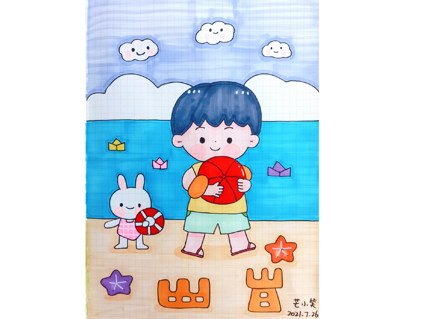 可爱的小男孩简笔画图片超简单-图8