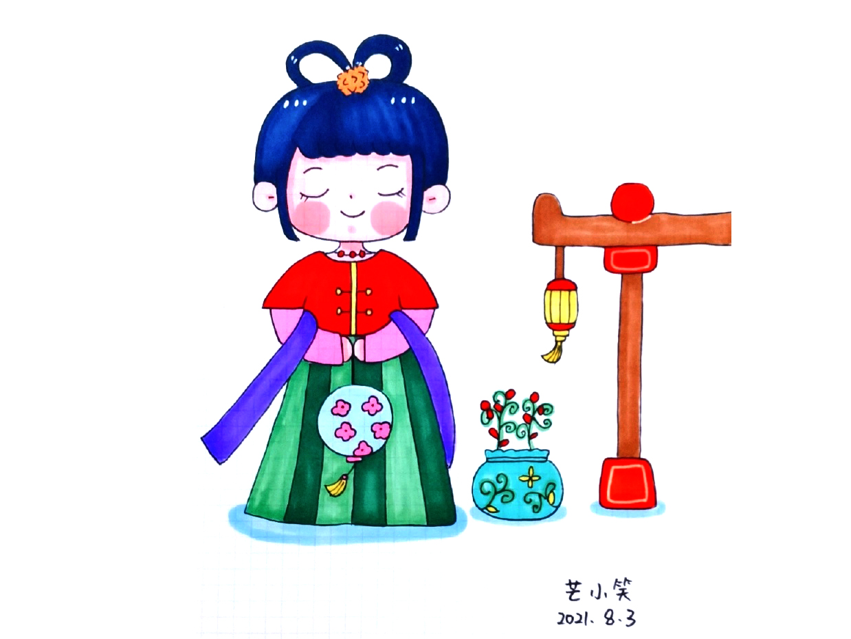 古装可爱人物简笔画图片-图2