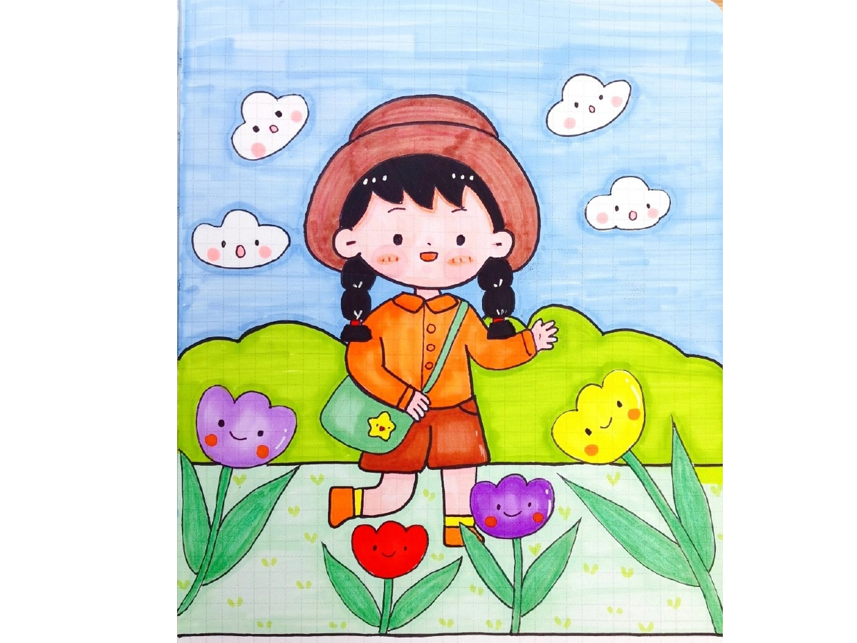 可可爱爱小女孩简笔画图片-图12