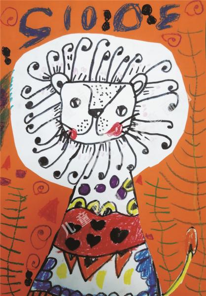 狮子理发儿童画欣赏