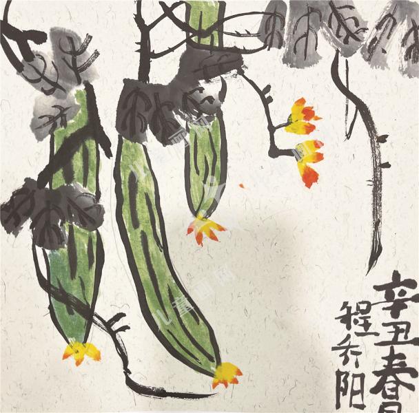 丝瓜儿童画作品
