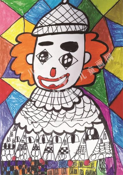 小丑儿童画欣赏
