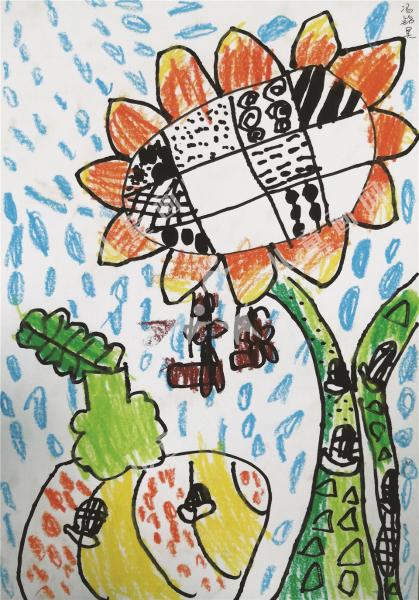 向日葵儿童画作品