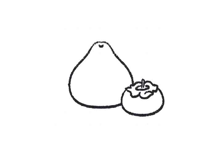 中秋节水果 柚子和柿子怎么画-图2