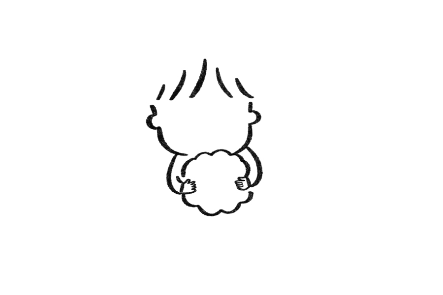 抱着月饼的小女孩怎么画-图4