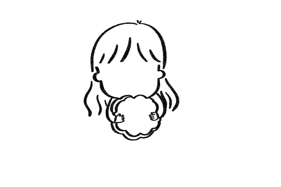 抱着月饼的小女孩怎么画-图6