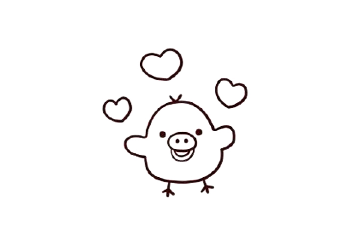 步骤3：然后四周画上爱心