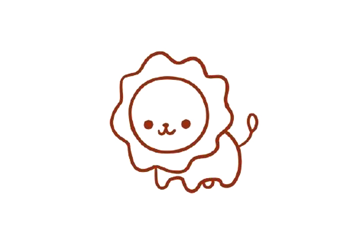 步骤3：画出狮子的五官。