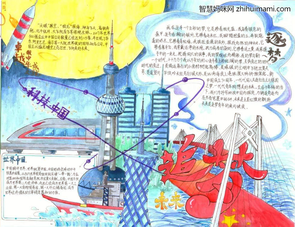 圆梦中国手抄报绘画一等奖-图3