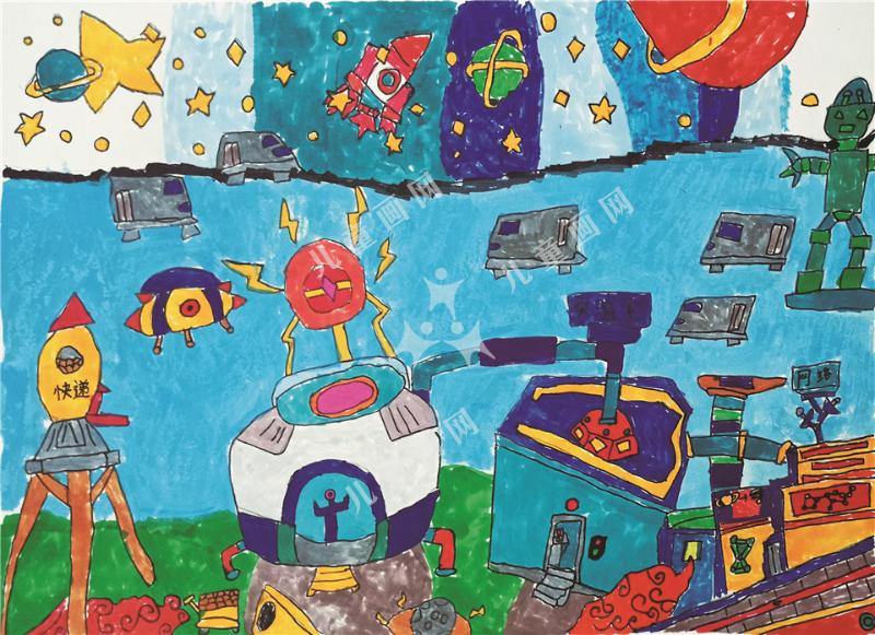 新太空儿童绘画