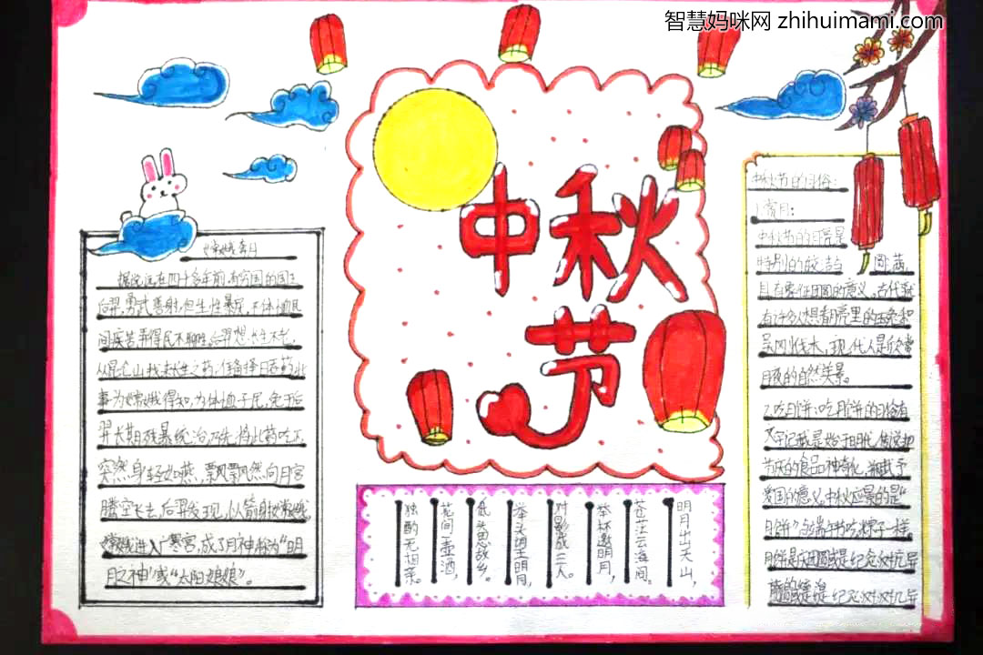 中秋节手抄报版面设计图（文字简单）-图6