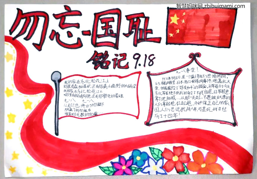 铭记九一八手抄报画画图片-图2