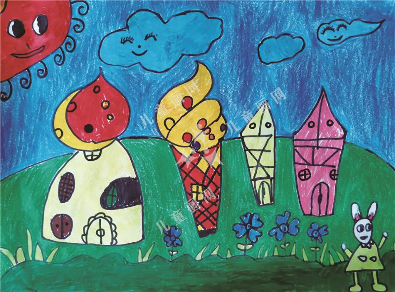 冰淇淋王国儿童画作品