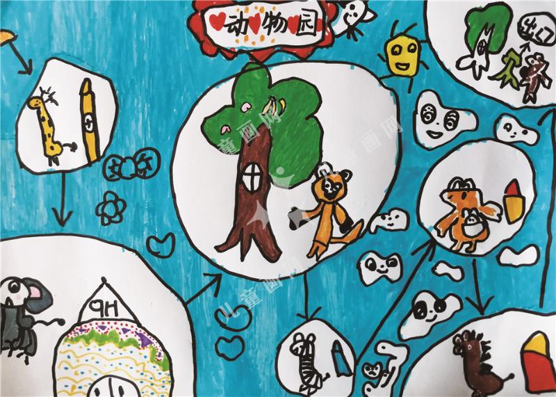 动物园儿童画作品欣赏