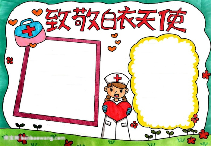 小学六年级白衣天使加油武汉加油手抄报-图4