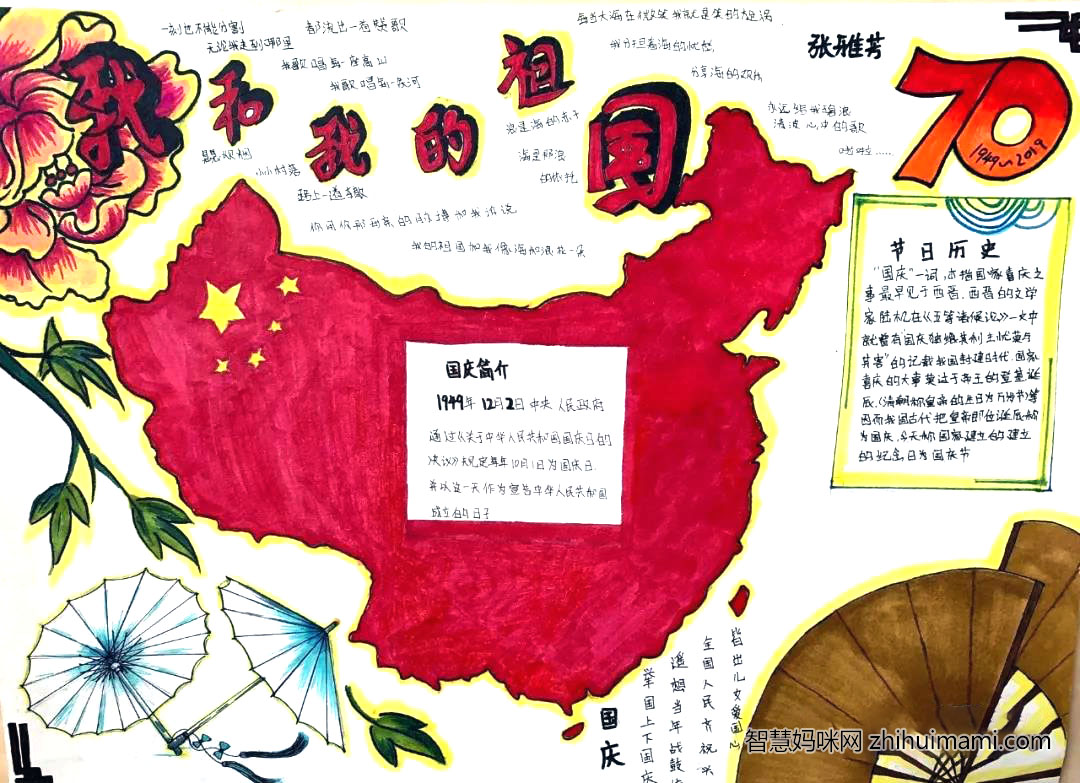 祖国盛世华诞手抄报绘画作品-图7