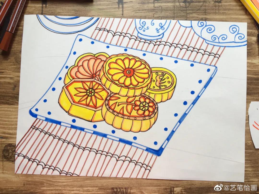 中秋节月饼怎么画-图6