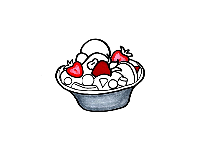 食物简笔画大全 水果沙拉怎么画-图3